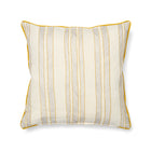 This Kit Kemp Design Studio cushion captures the irresistible allure of the coast. Exuding style and sophistication, it offers a perfect blend of clean lines and textured needlework, finished with vibrant sunshine-yellow piping.