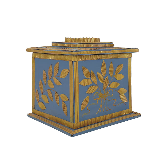 Blue Flower Square  Decorative Box