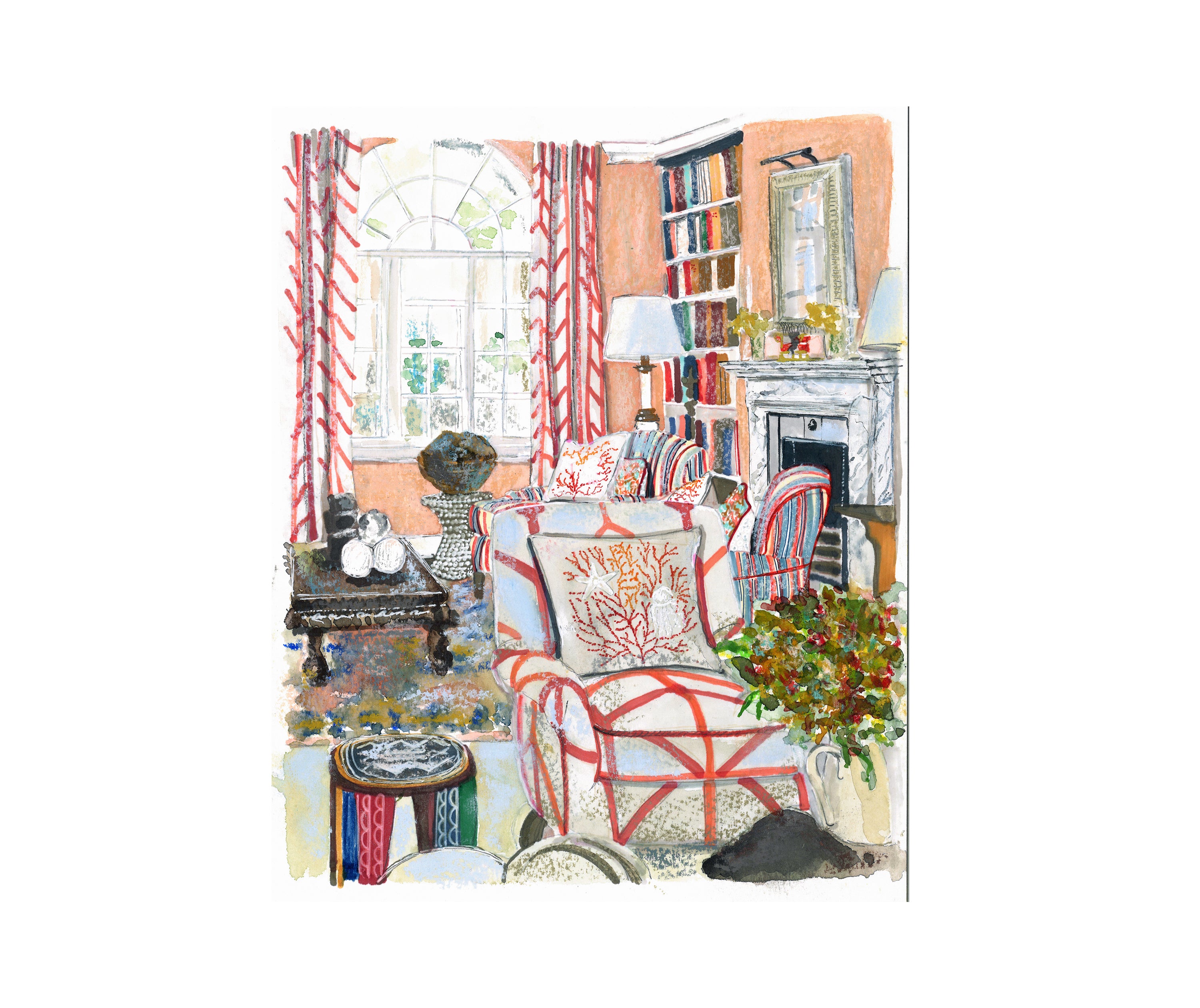 Water colour in the drawing room