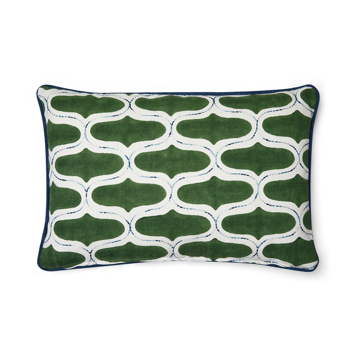 Juhu Panna Green Rectangular Cushion