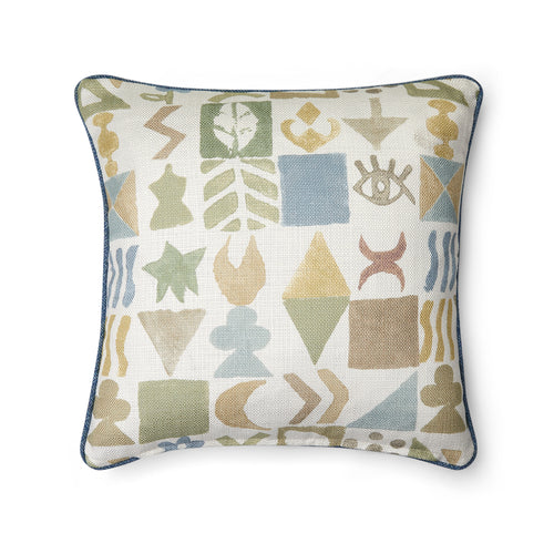 Potato Print Sage Cushion