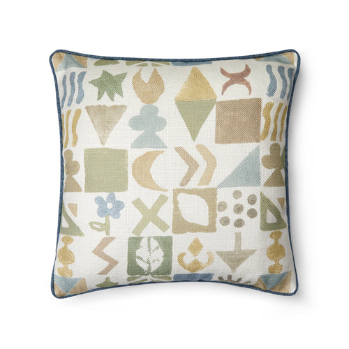 Potato Print Sage Cushion