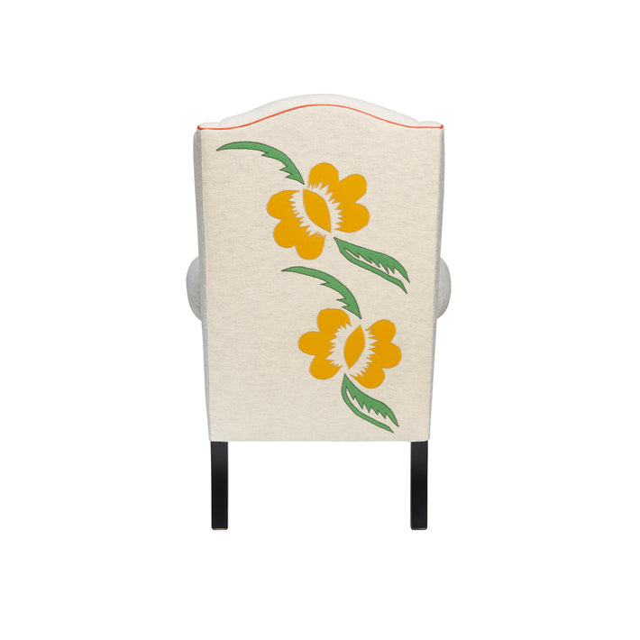 Kit's Wing Chair - Flower & Leaf Applique