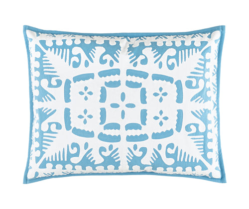 Knight Wood Cutwork Lapis Pillowcase