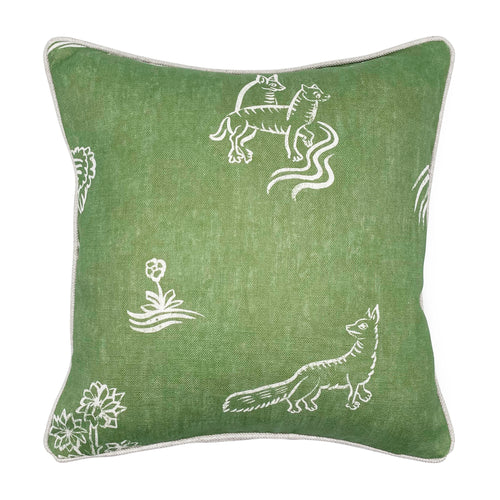 Friendly Folk Basil Green + Natural Back Cushion