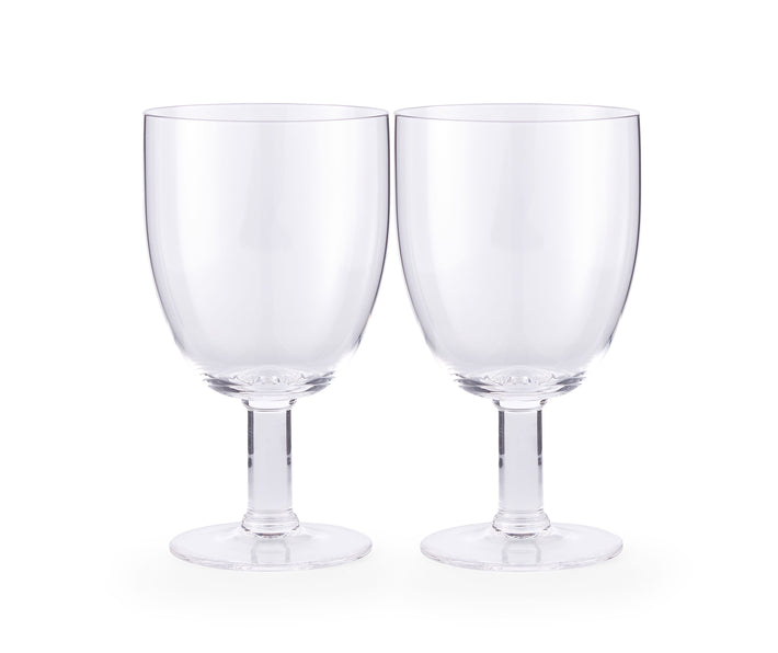 Sold in boxed sets of 2, The Flow goblet, has a sleek curved bowl, and elegant stem and is ideal for every day use.