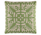 Introducing Kit Kemp's Knightwood Cushion, part of her New Forest Collection with Annie Selke, this natural linen cutwork design is overlaid and stitched over a signature bright olive green base, with a solid reverse, with piped edge and makes for an exquisite embellishment to any chair, sofa or bed.