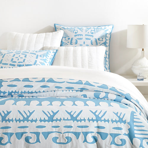 Knight Wood Cutwork Lapis Pillowcase