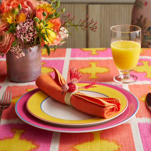 Set of 6 Blanket Stitch Napkins - Orange