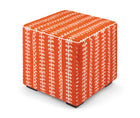 Cube stool in orange fabric