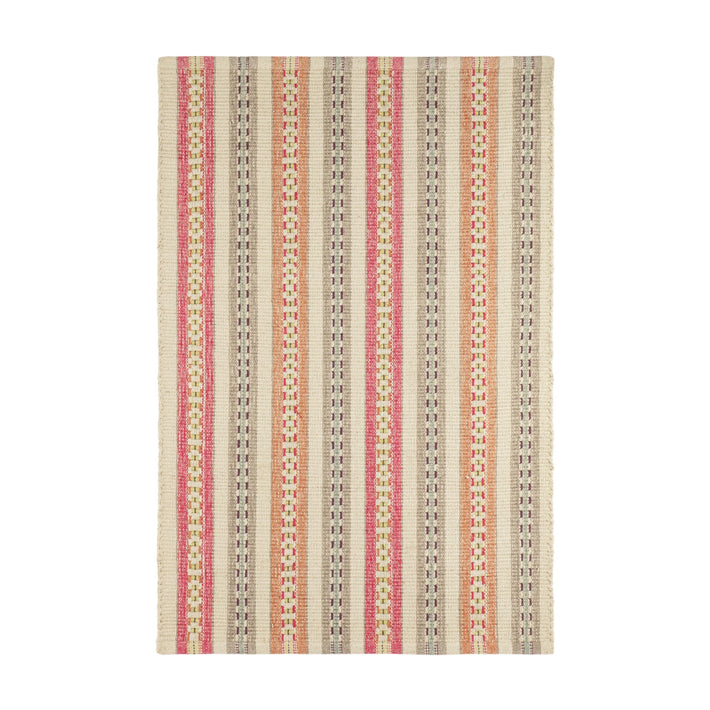 Part of Kit Kemp's new collection, with Annie Selke for spring Long Slade is a stylish, colourful and whimsical take on a classic stripe in bright shades of oranges and pink. This is soft underfoot cotton, both versatile and durable this rug adds a touch of colour to any room, and even works well in your bathroom. Size: 8 x 10