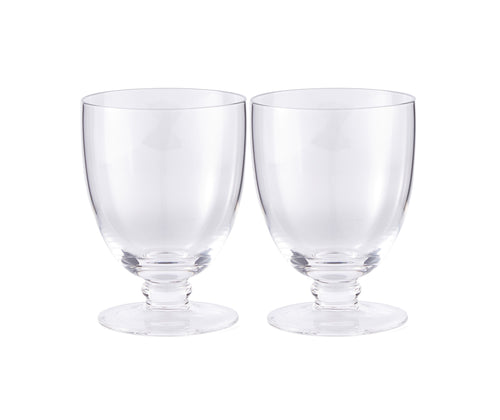 These Flow low ball glasses have elegant curved curved bowls, and short stemmed feet, ideal to hold in your palm, should you not wish to melt the ice of your favourite drink!, Sold in boxed sets of 2,