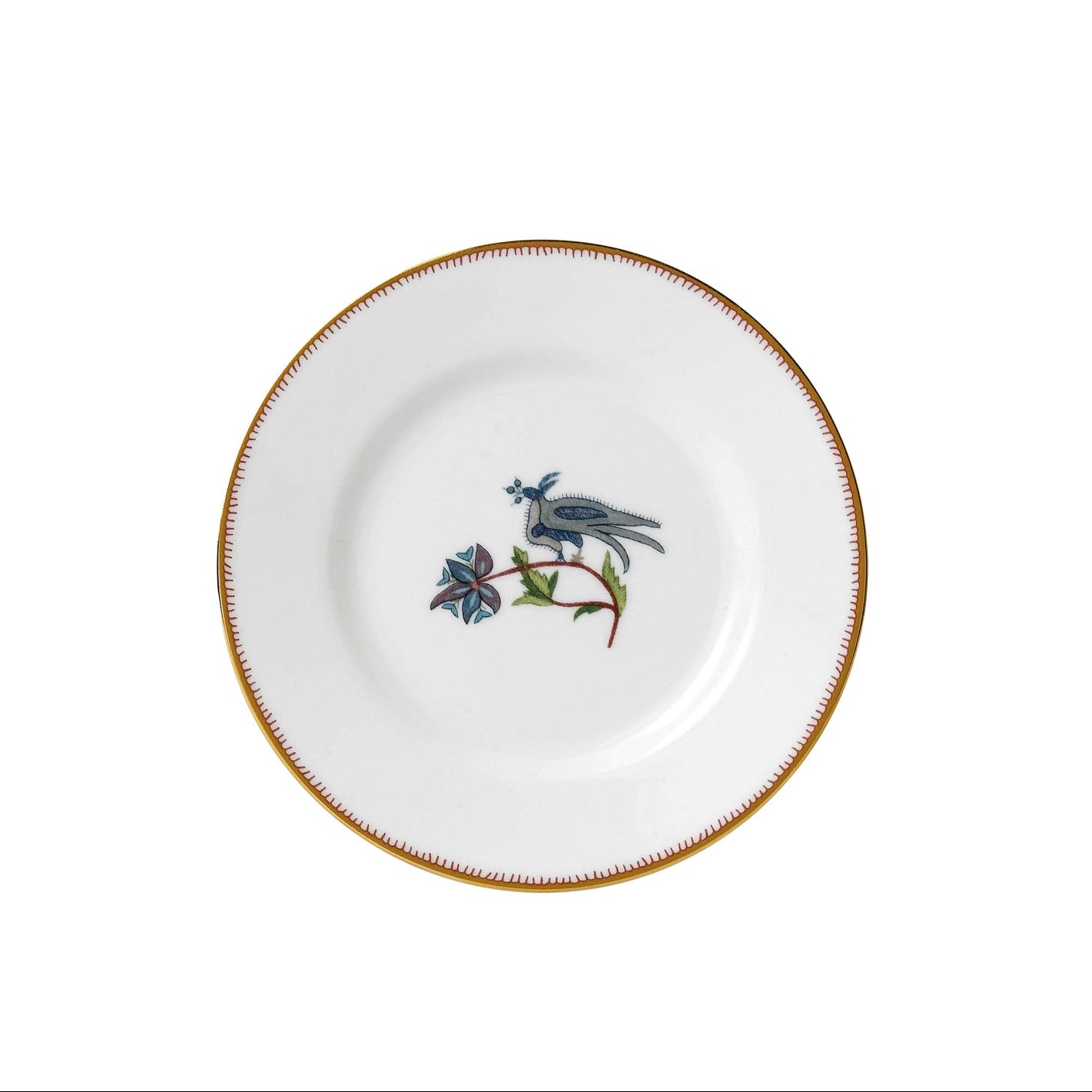 15.5cm Mythical creature side plate, fine bone china with 24-carat gold rim