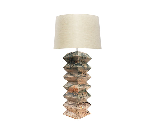 Melissa White hand painted Mythical Land stack lamp