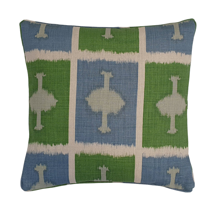 Kit Kemp cushion in Ozone Green fabric for Christopher Farr