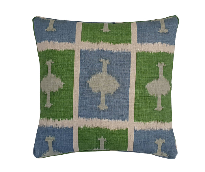 Kit Kemp cushion in Ozone Green fabric for Christopher Farr