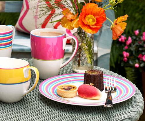 Calypso Stripe Salad Plate Set