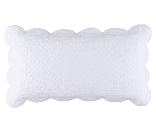 rectangular power-shake scalloped edge white pillow case