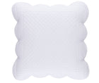 square power-shake scalloped edge white pillow case