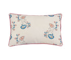 Shop Kit Kemp cushion in Andrew Martin's Psycho Sprig Tropical blue fabric and pink contrast fabric