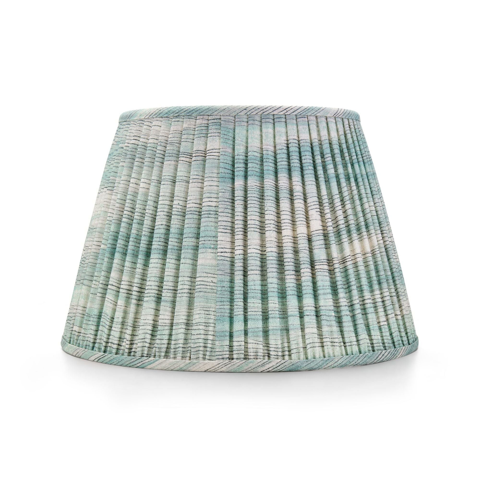 Textured lampshade with a ribbed pattern on a white background
