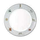 Sailor's Farewell charger plate styled as part of a colourful table setting by Kit Kemp