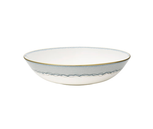 Sailors Farewell 20.5cm Pasta coupe bowl - blue with sea waves around the edge