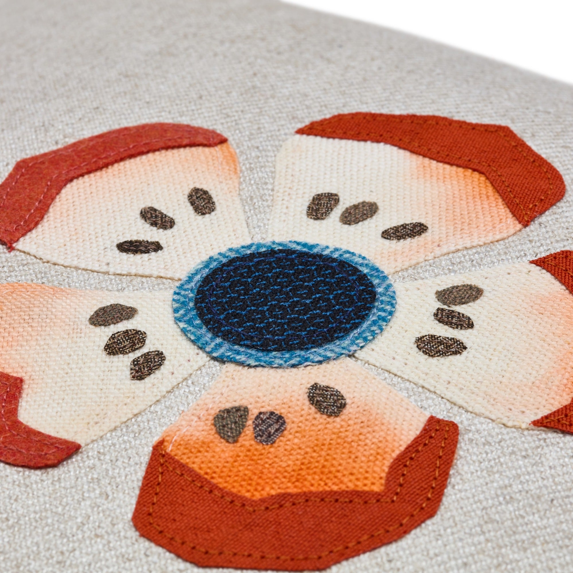 Flower Power Orange Rectangular Cushion