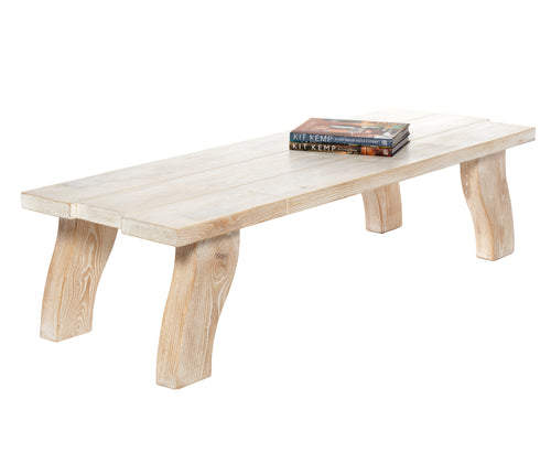 3 plank solid wood coffee table, natural finish all over without white on the edges