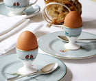 Close up of sailors egg cup with side plate egg and spoon